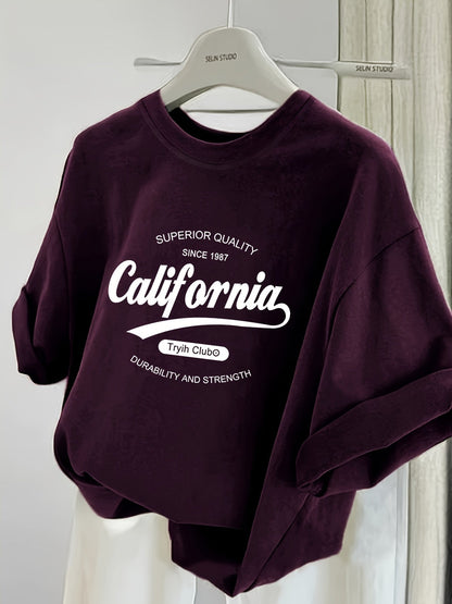 Damen Oversize T-Shirt mit California Print – Lässiger Streetwear-Stil
