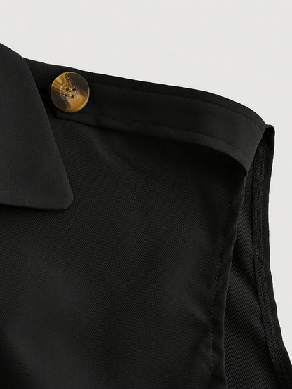 Damen Elegante Ärmellose Trenchweste mit Gürtel – Modischer Business-Look
