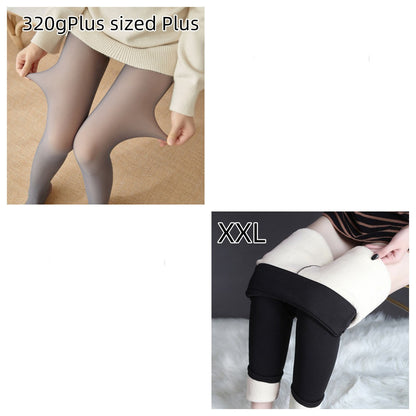 Natalie – Transparent Strumpfhose mit Fleece-Futter