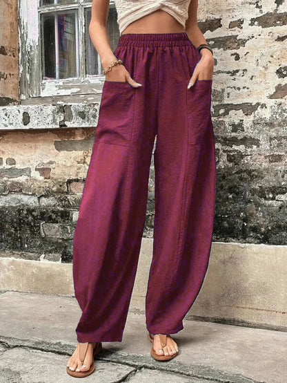 Sophie – Damen-Haremshose mit Taschen und hohem Bund