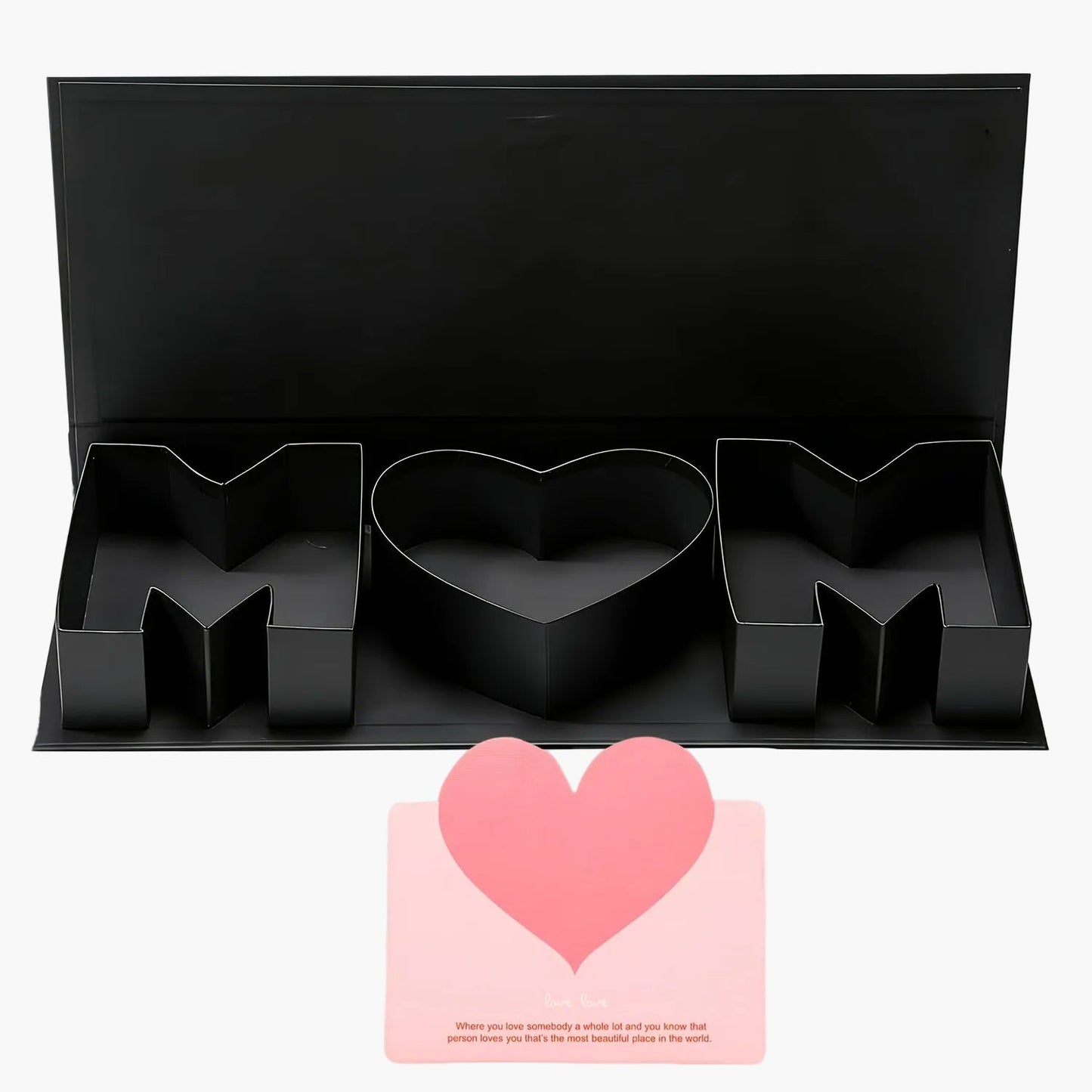 Geschenkbox Muttertag Deko Herz & Buchstaben – Elegante Präsentationsbox für Frauen, Muttertagsgeschenk, Dekoration