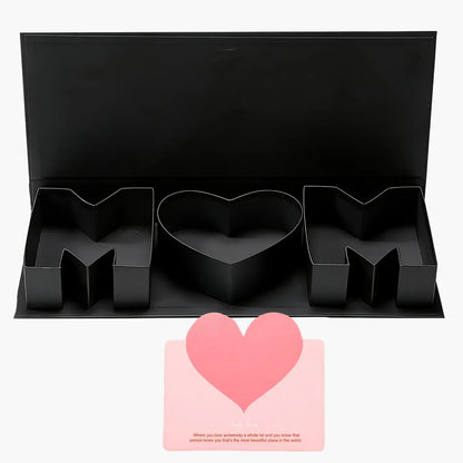 Geschenkbox Muttertag Deko Herz & Buchstaben – Elegante Präsentationsbox für Frauen, Muttertagsgeschenk, Dekoration