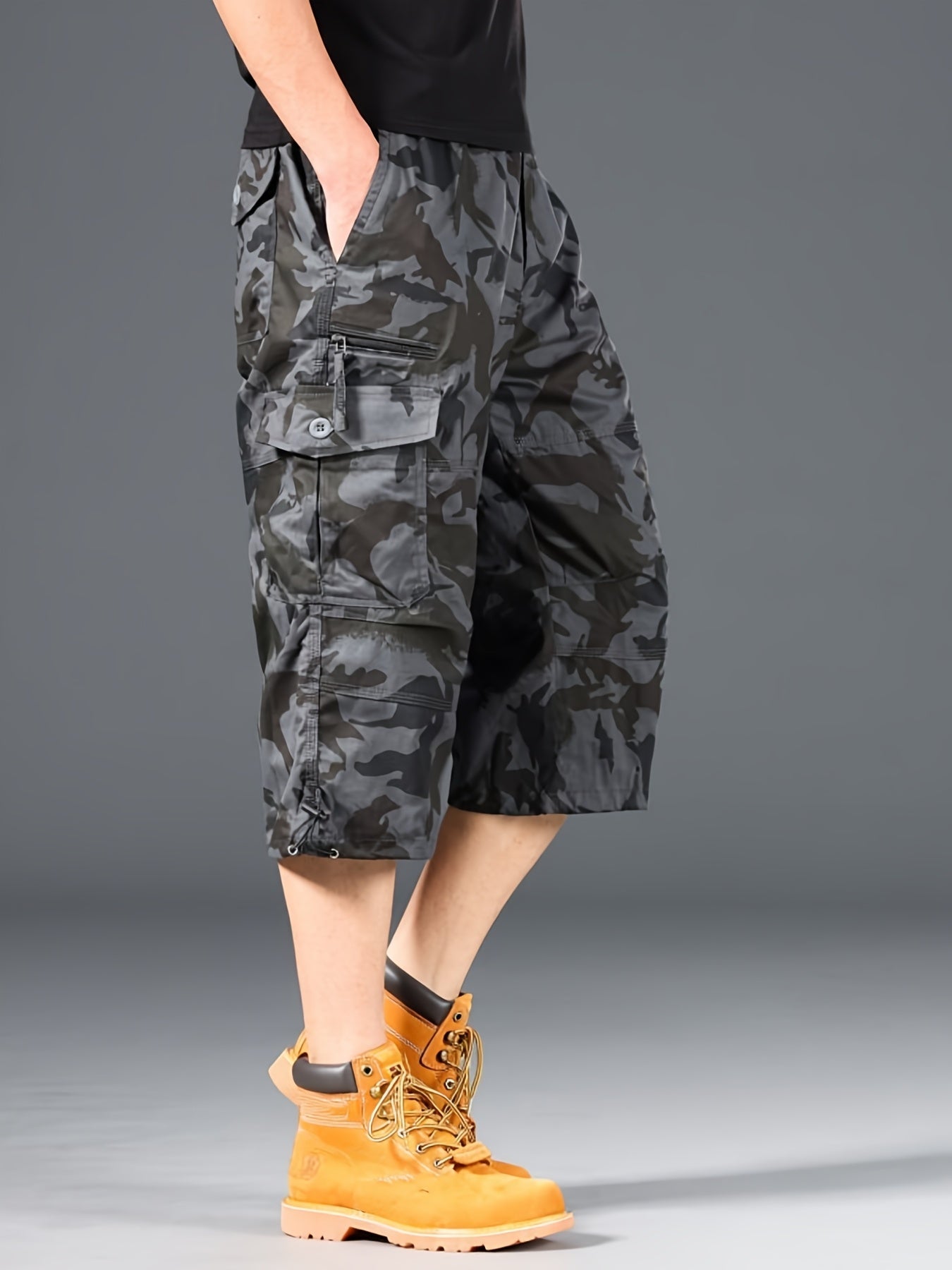Herren Cargo Outdoor Shorts mit vielen Taschen und langem Schnitt – Ideal für Abenteuer & Freizeit