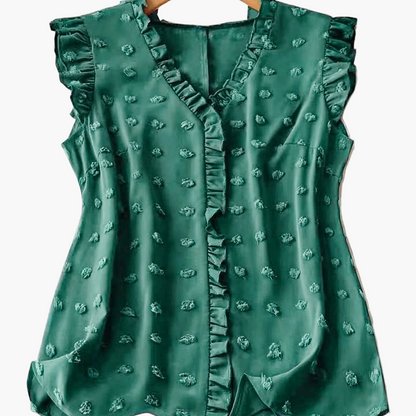 Damen Bluse Elegant mit Rüschen und Kurzarm – Perfekt für Freizeit und Büro