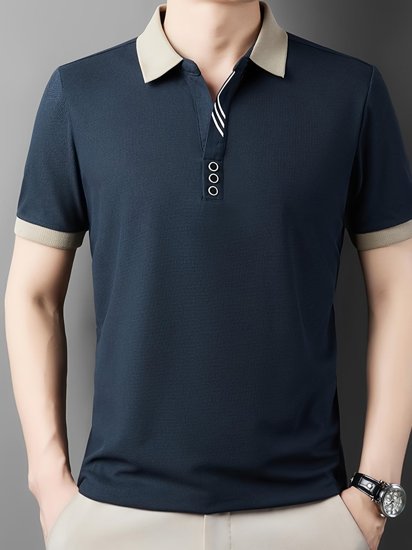 Herren Polohemd mit Kontrastkragen – Stilvolles Freizeit- und Business-Poloshirt