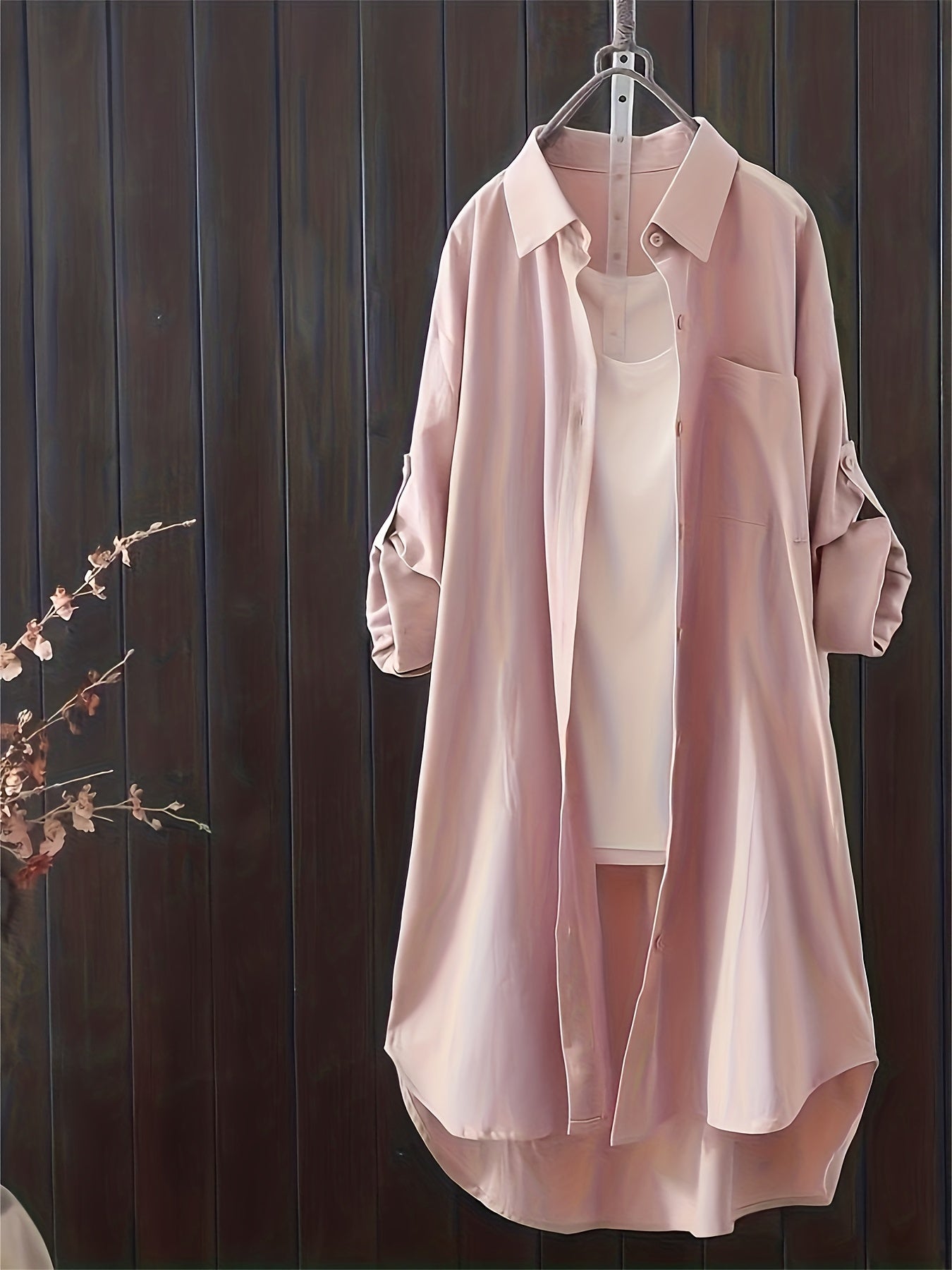 Damen Oversize Hemdblusenkleid im Casual-Look – Lässiges Shirtkleid für Alltag und Freizeit