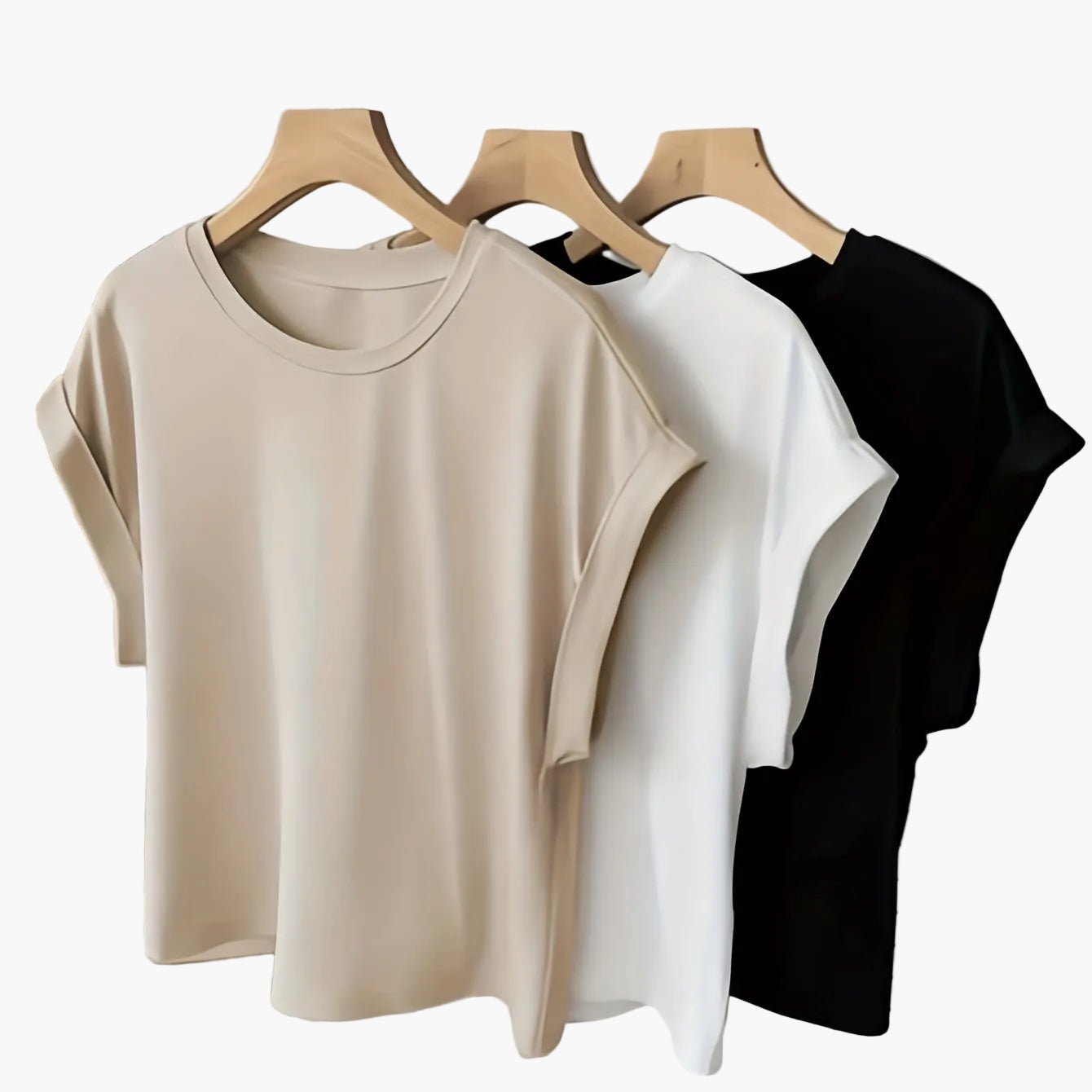 Damen Basic T-Shirt mit Umschlagärmeln – Casual Stil, Vielseitig kombinierbar