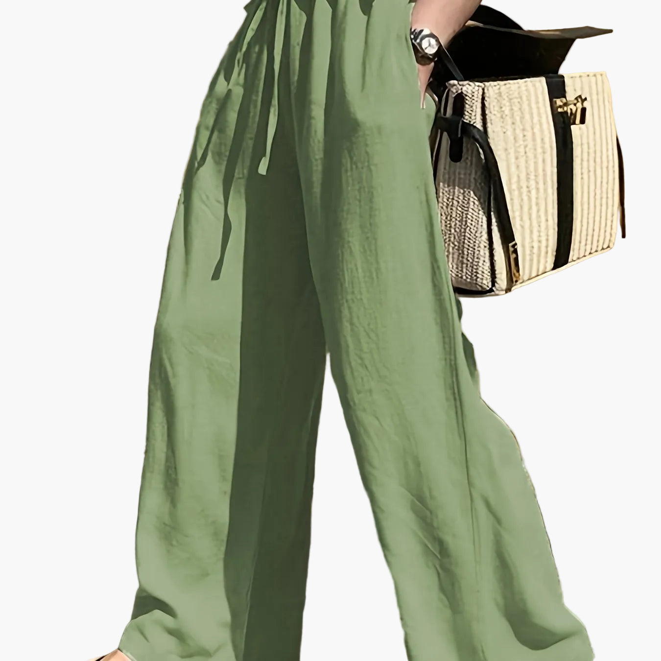 Damen Weite Freizeithose mit Kordelzug – Eleganter und Bequemer Casual-Look