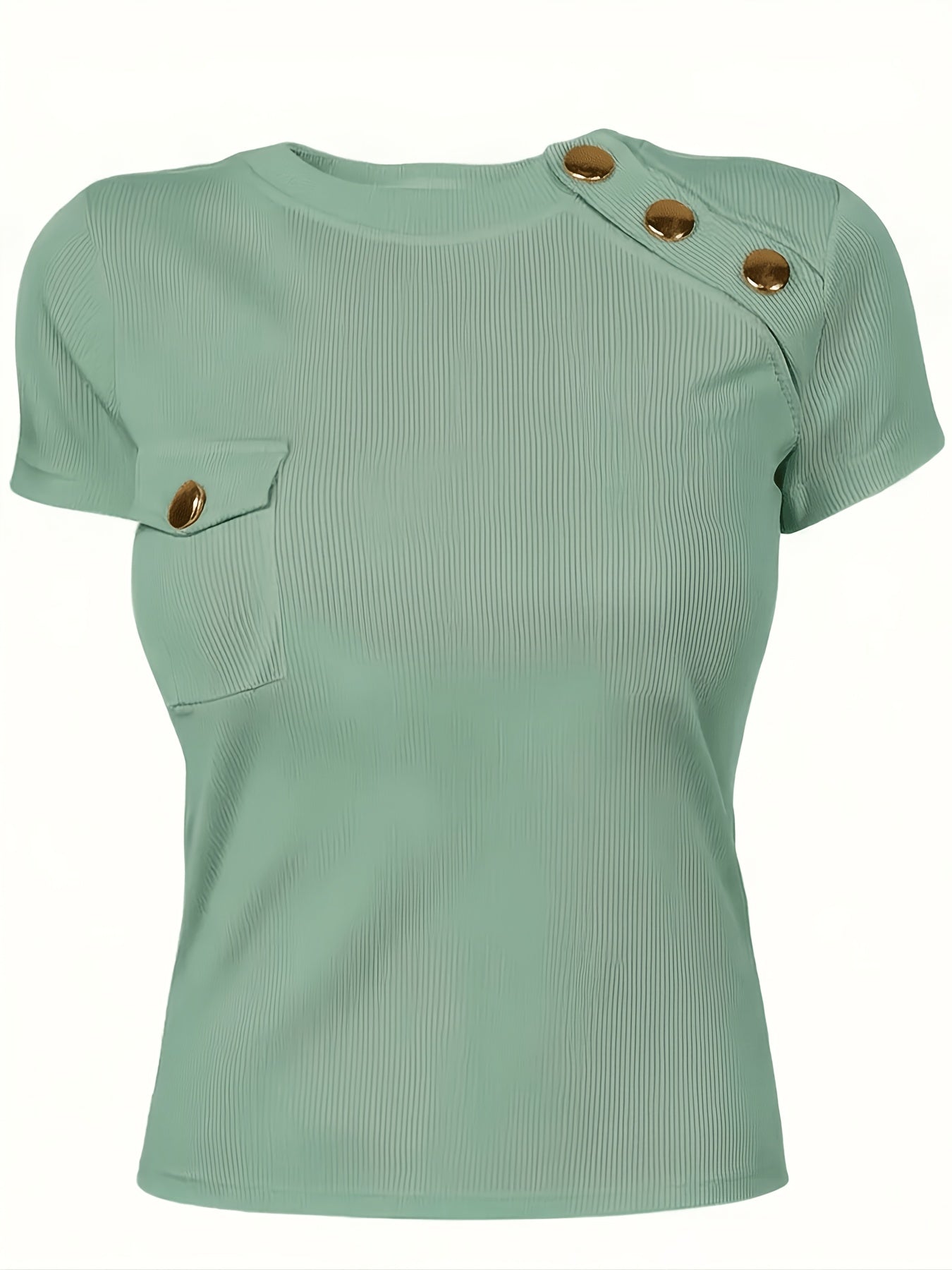 Damen Modernes Shirt mit Knopfdetails und Stilvollem Schnitt – Elegantes Freizeit- und Business-Oberteil