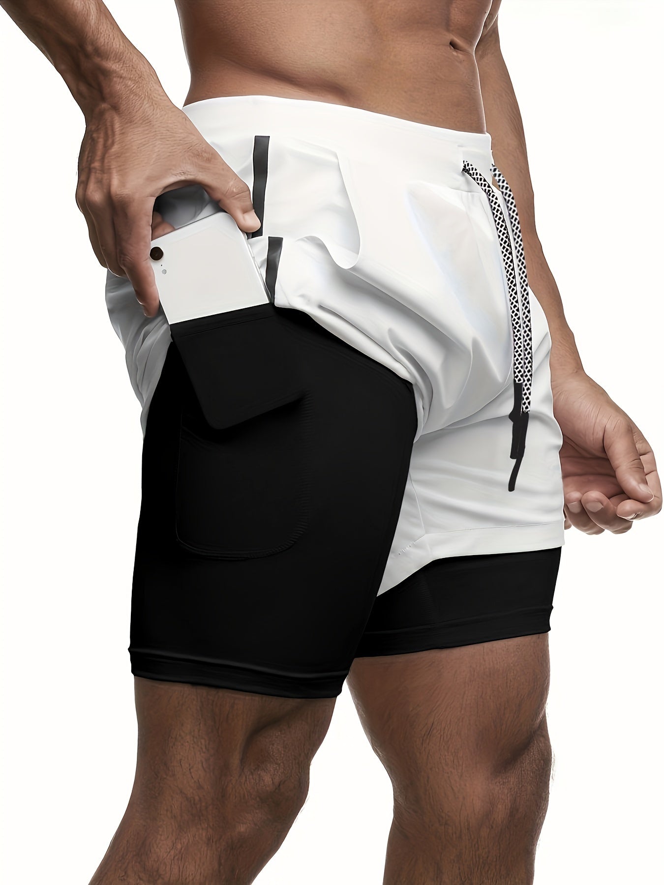 Herren Dual-Layer Fitness Shorts – Trainingsshorts mit Innenshorts für Sport und Fitness