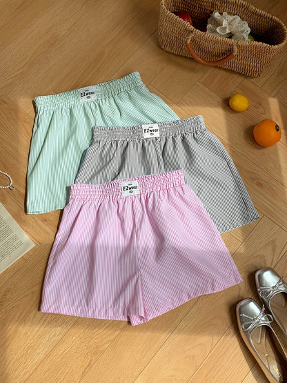 Damen Pyjama Shorts Set – Gestreifte lockere Homewear, bequem & stilvoll