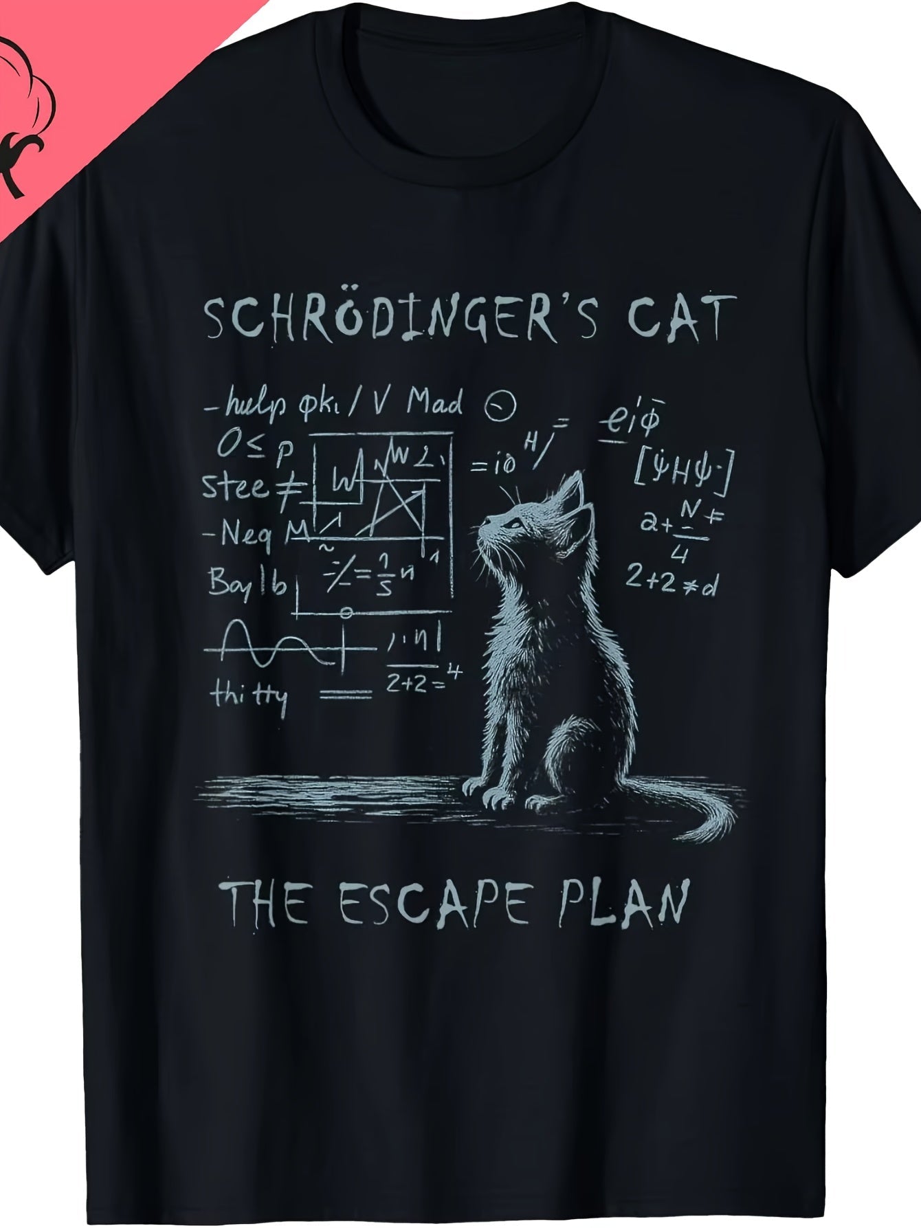 Herren T-Shirt Schrödingers Katze Escape Plan Wissenschaft Nerd Fun Shirt
