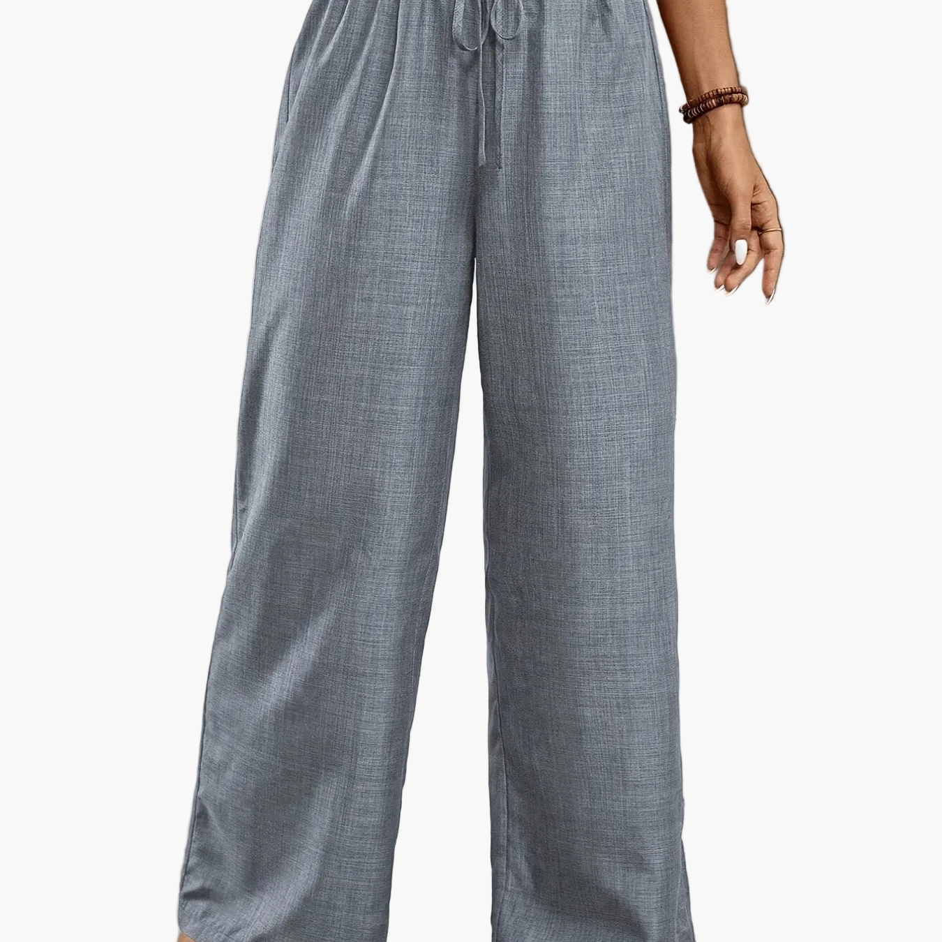 Damen Weitbeinige Freizeithose mit Elastikbund – Elegante Sommerhose für Alltag und Urlaub