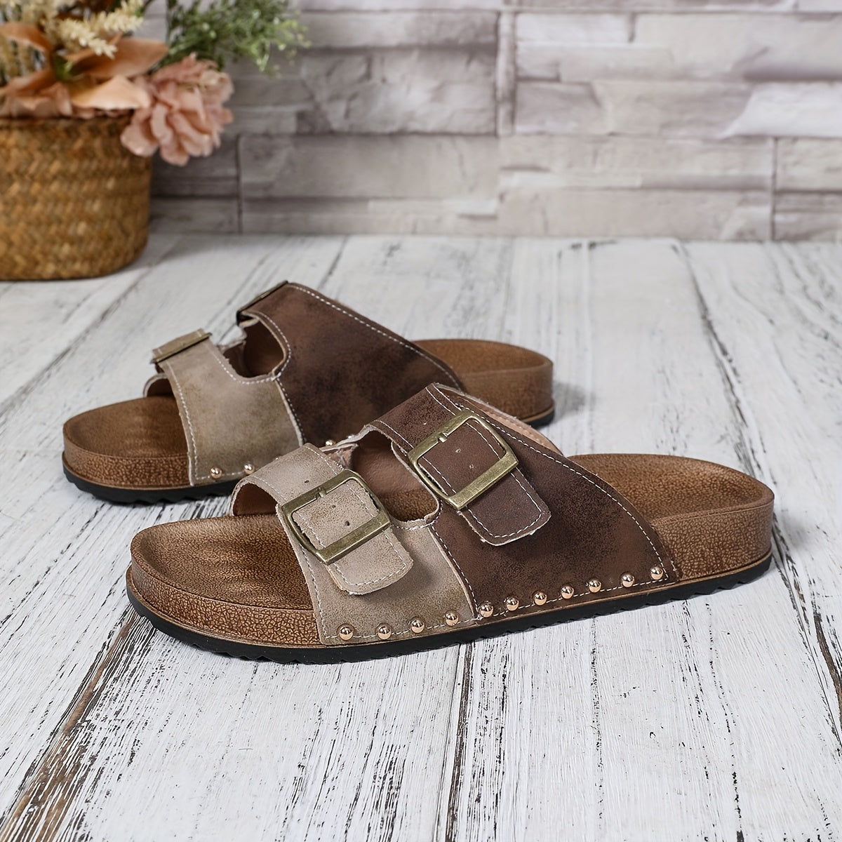Damen Vintage Komfort Sandalen mit Schnallen – Bequeme Sommerschuhe für Alltag und Freizeit