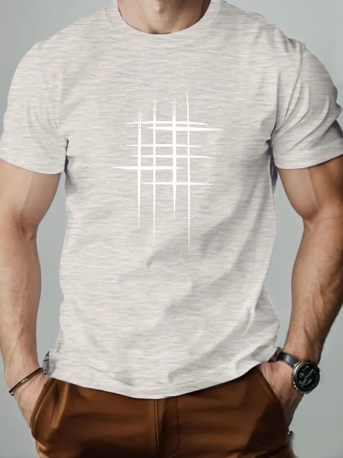 Herren Grafik T-Shirt mit modernem Linien-Design – Lässiges Statement für Alltag und Freizeit