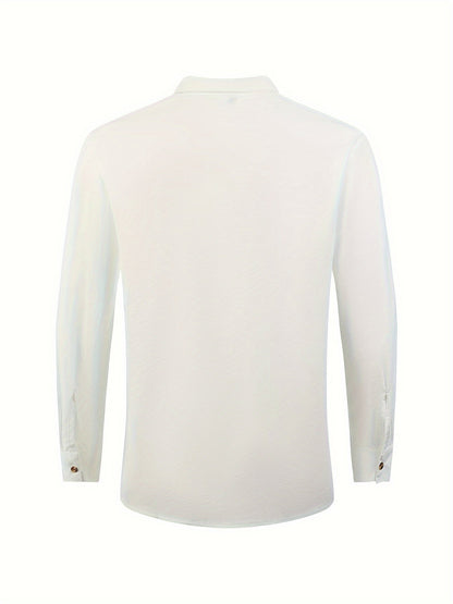 Herren Stehkragen Hemd Elegant Freizeit Langarm Modernes Design