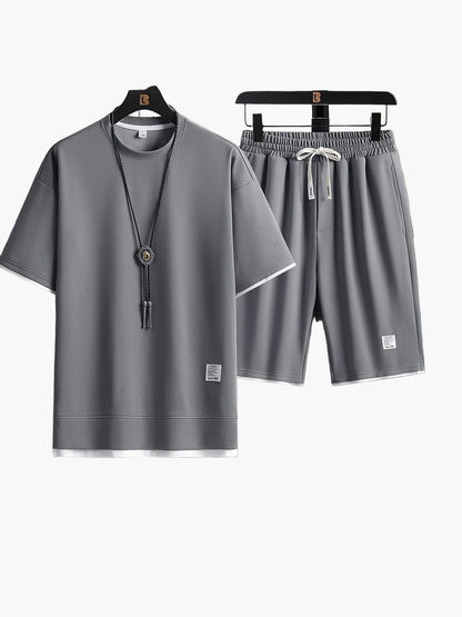 Herren Freizeit-Set Zweiteilig – Modernes T-Shirt & Shorts, Lässig & Bequem