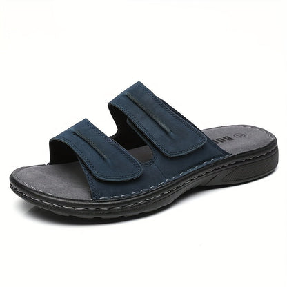 Herren Komfort-Sandalen für Alltag und Freizeit – Offene Pantoletten mit Klettverschluss