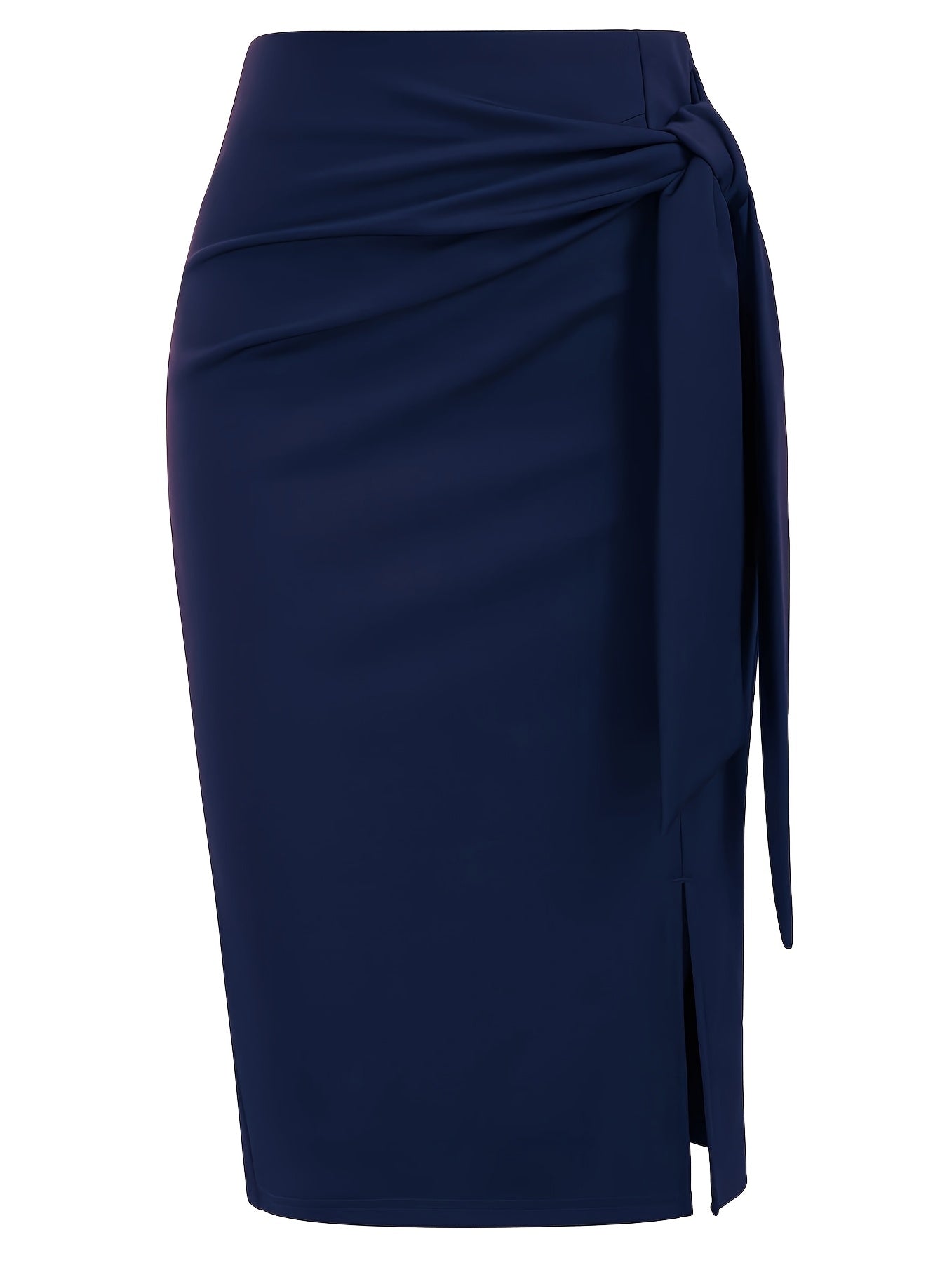 Damen Eleganter Bleistiftrock mit Schleife und Schlitz – Perfekt für Büro & besondere Anlässe