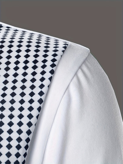 Herren Poloshirt mit modernem Reißverschluss und Kontrastmuster – Stilvolles Freizeit- und Business-Oberteil