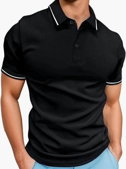 Herren Polo Shirt Modern Freizeitstil mit Kontrastkragen – Kurzarm, Bequemer Schnitt, Ideal für Alltag & Freizeit