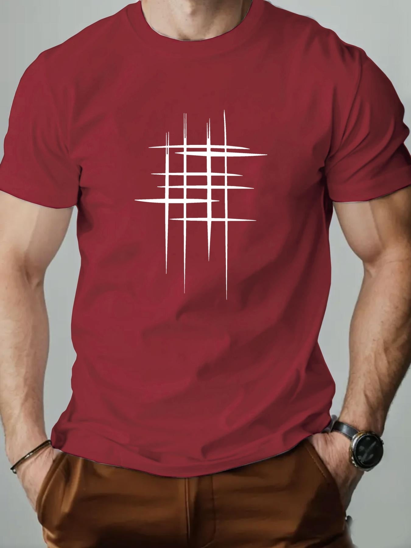 Herren Grafik T-Shirt mit modernem Linien-Design – Lässiges Statement für Alltag und Freizeit