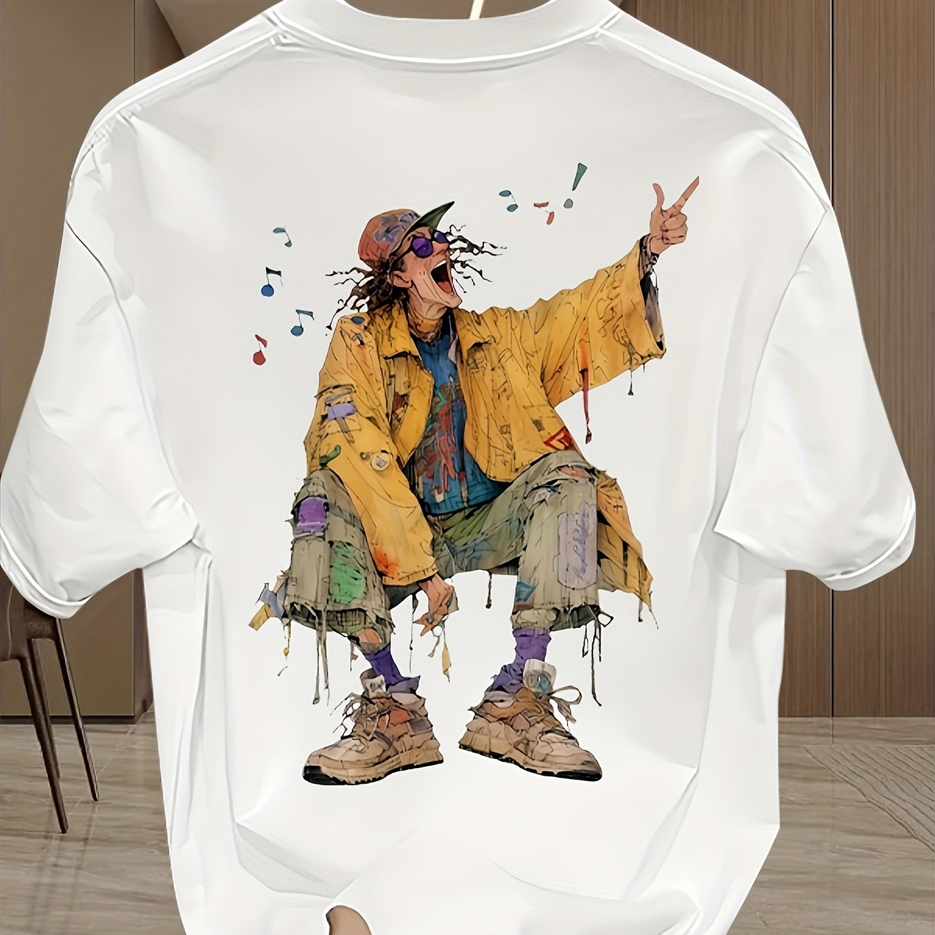Herren Urban Streetwear T-Shirt mit künstlerischem Grafikdruck – Modernes Freizeitshirt