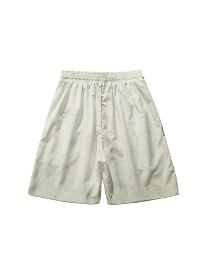 Herren Freizeitshorts mit Ethno-Muster und künstlerischem Flötenspieler-Motiv – Ideal für Sommer und Strand