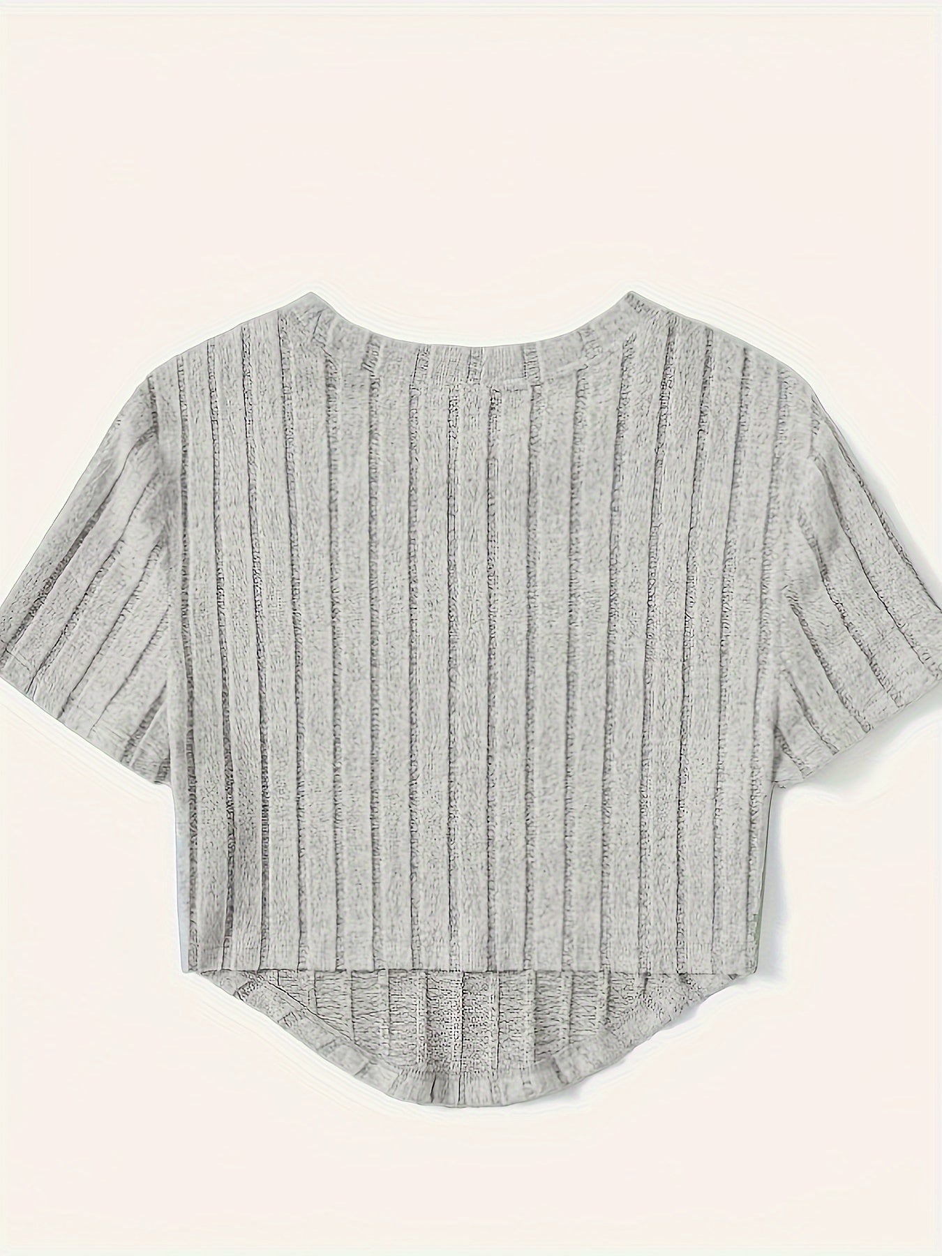 Damen Kurzarm Rippstrick Crop Top – Modisches Freizeitshirt für den Sommer