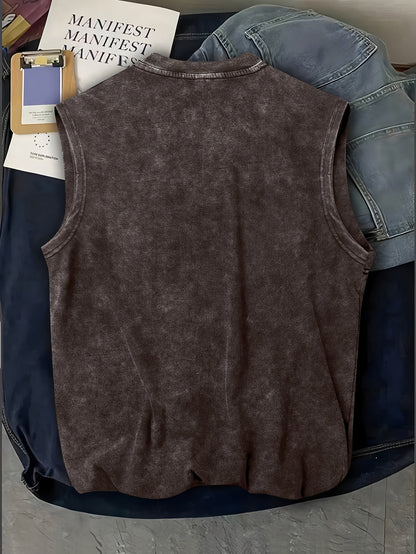 Herren Ärmeloses Western Shirt mit Print – Casual Streetwear für Outdoor und Festivals