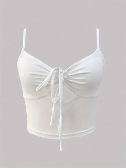 Damen Crop Top mit Cut-Out und Frontknoten – Modisches Camisole für Freizeit und Ausgehen