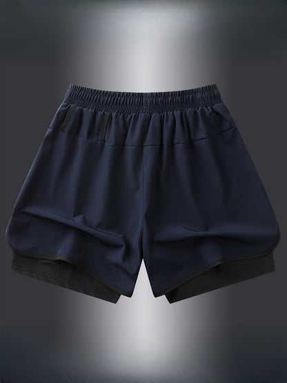 Herren Laufshorts 2-in-1 Sport Trainingsshorts mit Innenhose für Fitness und Jogging