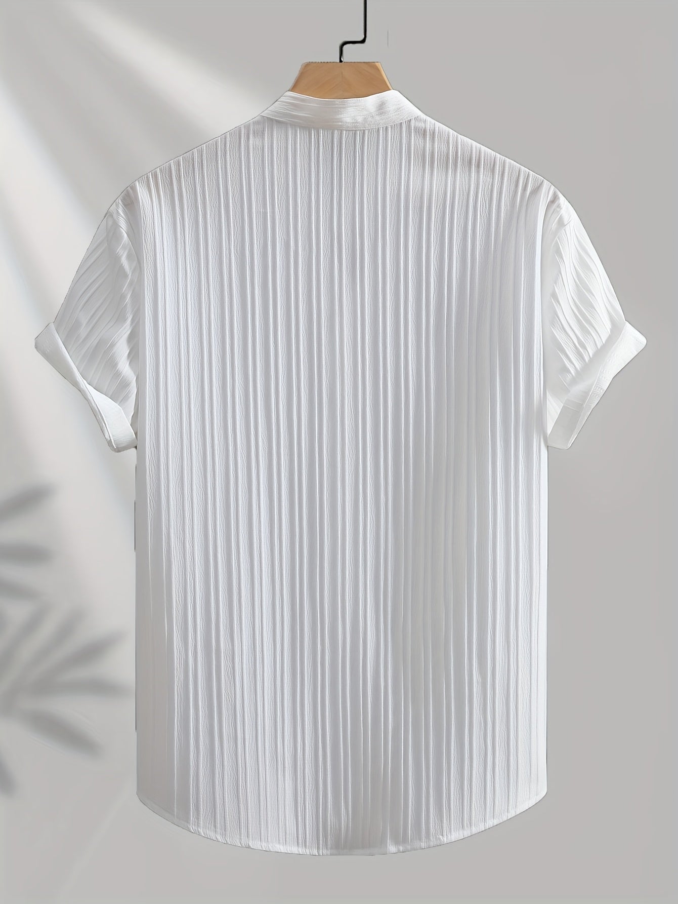 Herren Kurzarm Stehkragen Freizeithemd für Sommer – Modernes, Luftiges Design