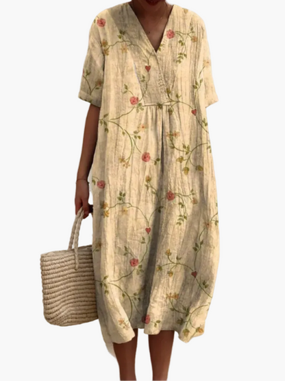 Damen Sommerkleid Boho Stil – Luftiges Freizeitkleid mit Blumenmuster, ideal für Urlaub & Alltag