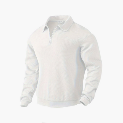 Herren Vintage Sweatshirt mit Reißverschluss-Kragen und geometrischem Muster – Lässig & Stilvoll für Alltag und Freizeit