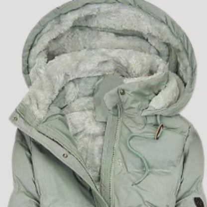 Damen Wintermantel mit Kapuze und Kunstfellfutter – Langer, warmer Parka für Alltag und Outdoor