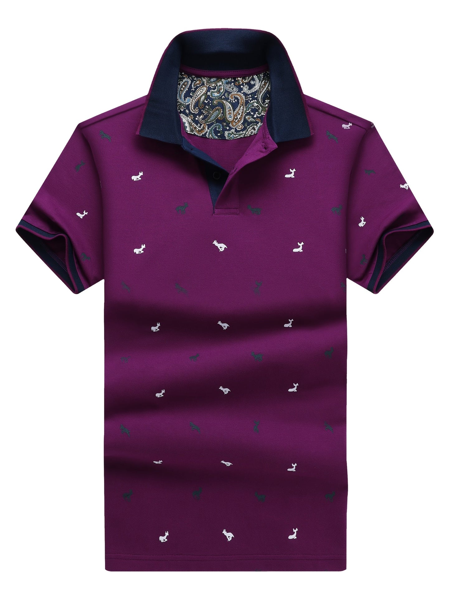 Herren Polohemd mit Muster und Kontrastkragen – Modernes Freizeit-Design