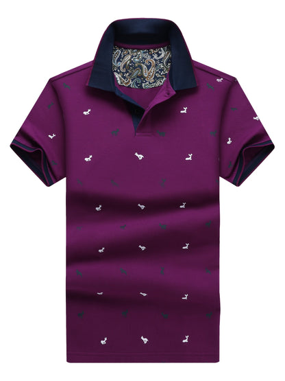Herren Polohemd mit Muster und Kontrastkragen – Modernes Freizeit-Design