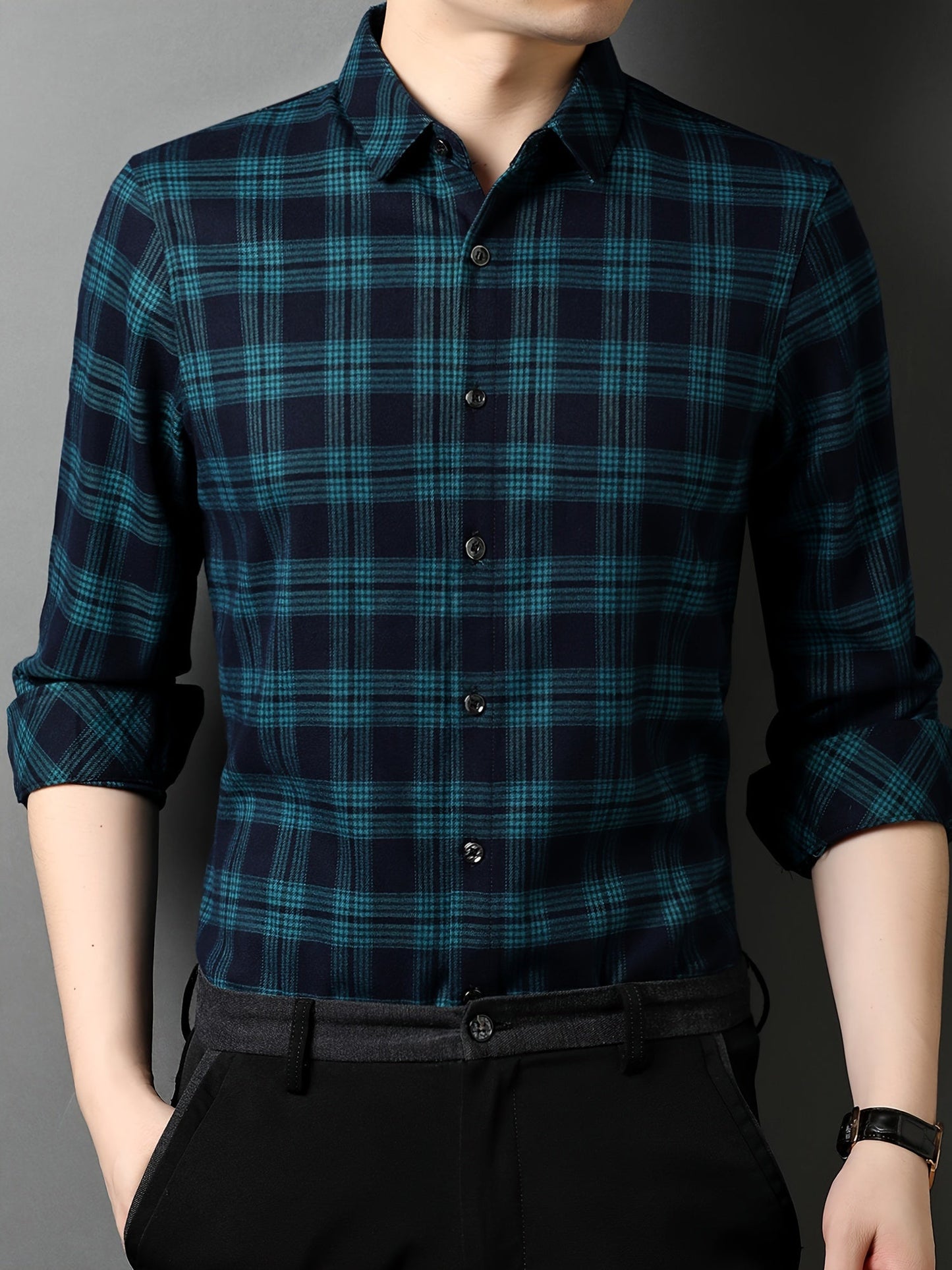 Herren Karohemd Modern Fit – Elegantes Business und Freizeit Hemd