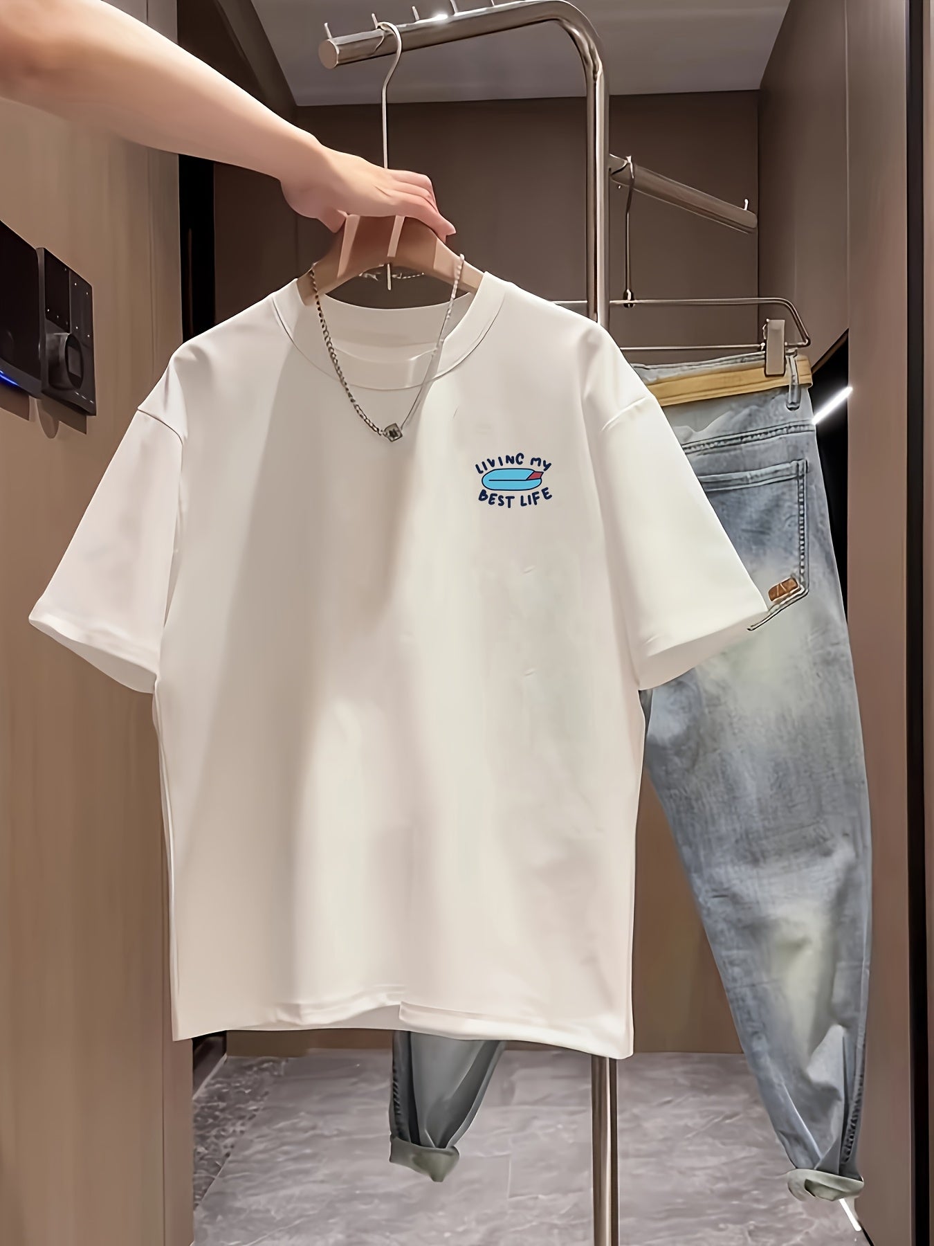 Herren T-Shirt mit Grafik – Freizeitstil, Illustration & Spruch, lässig
