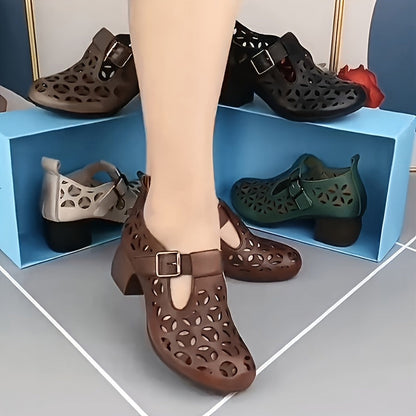 Damen Mary-Jane Pumps mit Blockabsatz – Modischer Freizeit- und Alltagsstil
