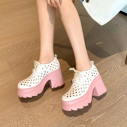 Caroline – Wasserfeste Damen-Plattform-Lederschuhe