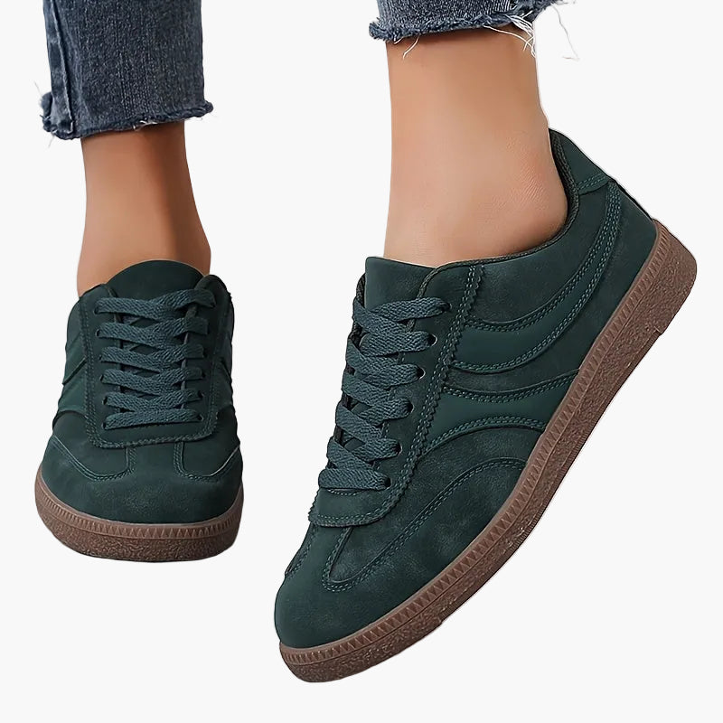 Damen Vintage Sneaker für Alltag und Freizeit – Bequeme Low-Top Schnürschuhe