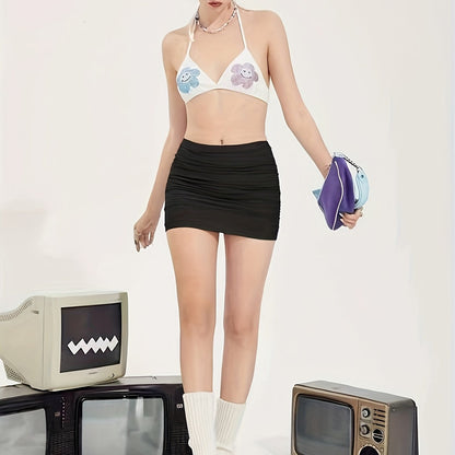 Damen Minirock mit Raffung – Moderner, figurbetonter Stil für Alltag und Party