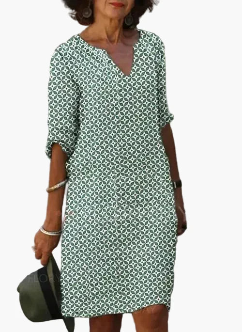 Damen Sommerkleid Freizeit Kleid mit Muster – Luftig, Locker & Vielseitig für Alltag und Urlaub