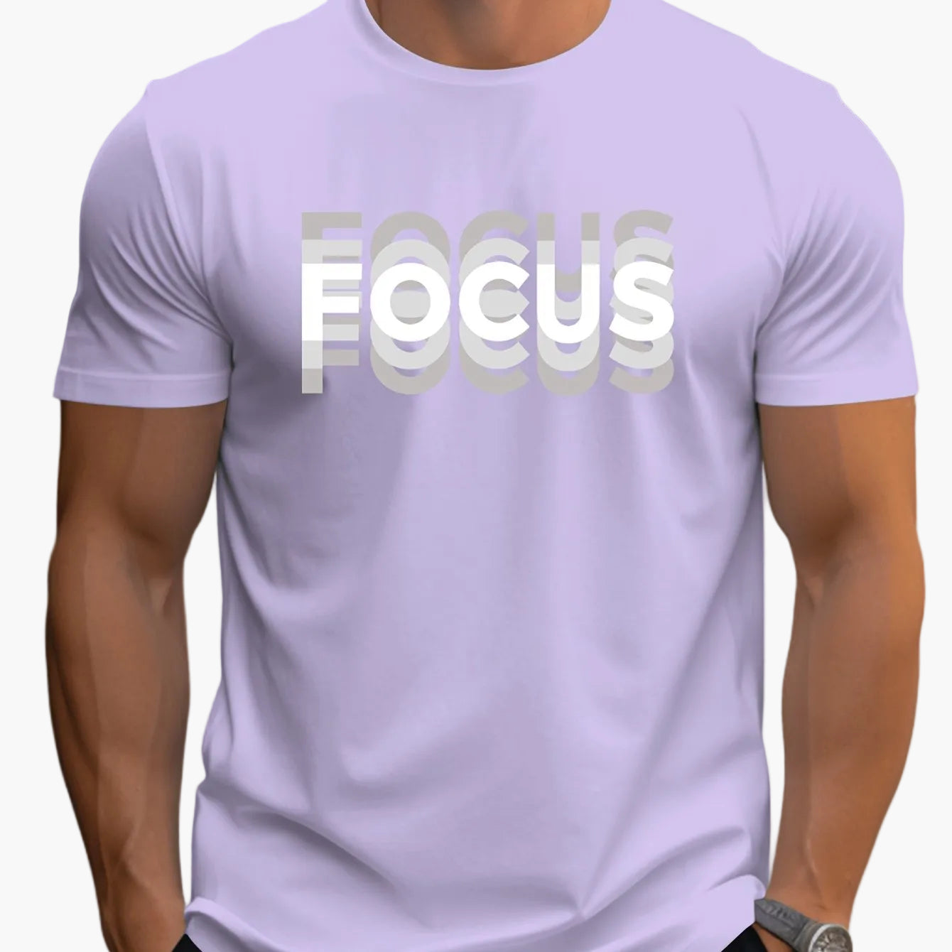 Herren T-Shirt mit modernem FOCUS Statement Print – Lässiges Motivshirt für Alltag & Freizeit