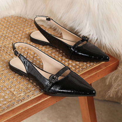 Damen Slingback Ballerinas mit spitzer Zehenpartie und Riemen – Elegante Schuhe für Büro und besondere Anlässe