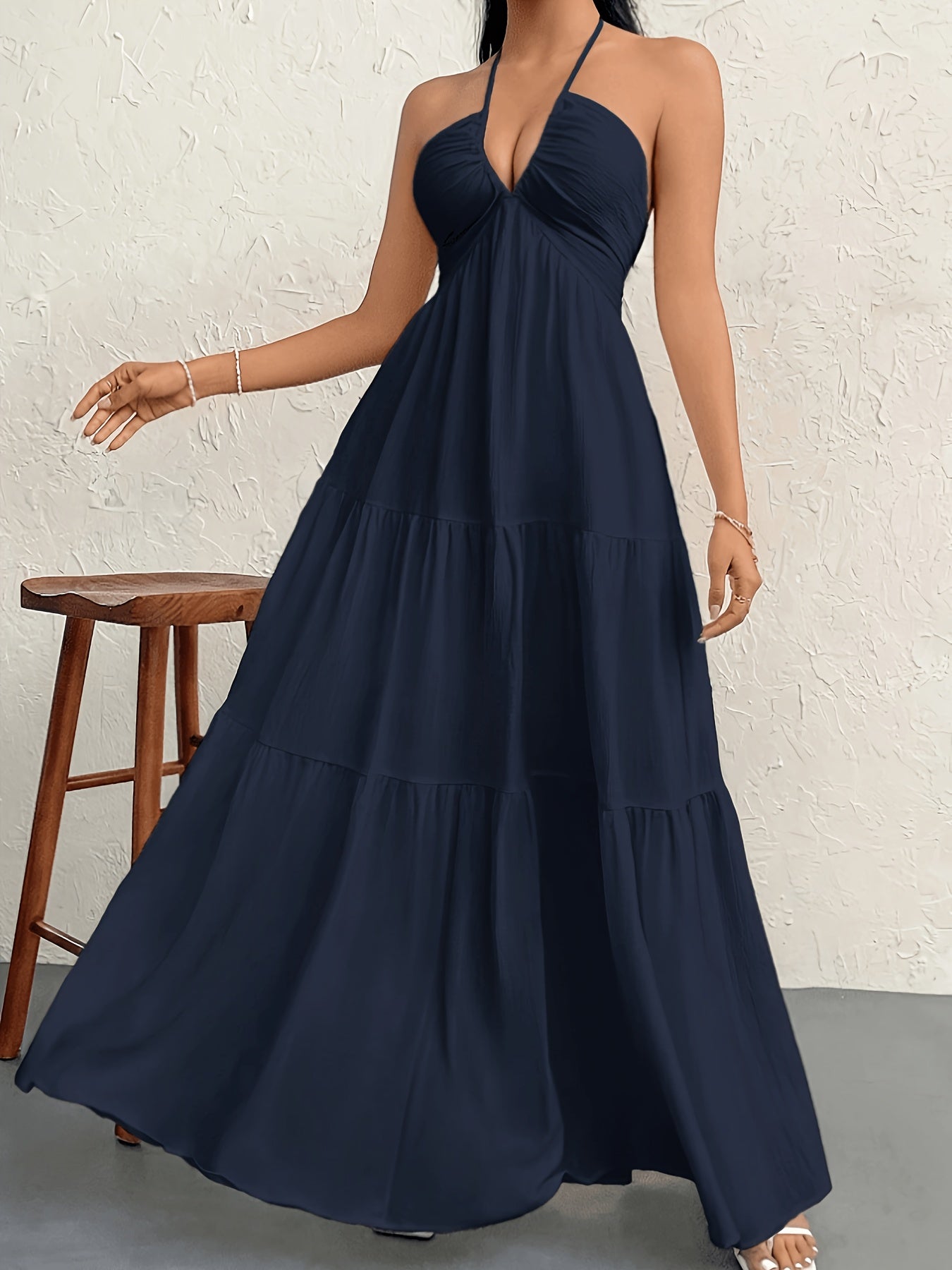 Damen Maxikleid Elegant mit Neckholder und A-Linien-Schnitt – Stilvolles Sommerkleid für besondere Anlässe