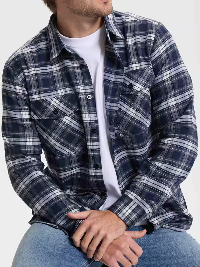 Herren Flanellhemd im karierten Casual-Look – Freizeit & Alltag