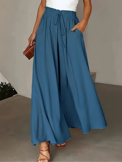 Damen Palazzo-Hose mit weitem Bein und Paperbag-Bund – Eleganter Stil für besondere Anlässe